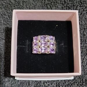 Elegant Silver and Purple Gemstone Ring